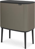 Bac à ordures de cuisine, 31, 5 × 54 × 68 cm, réglable, acier inoxydable, Brabantia