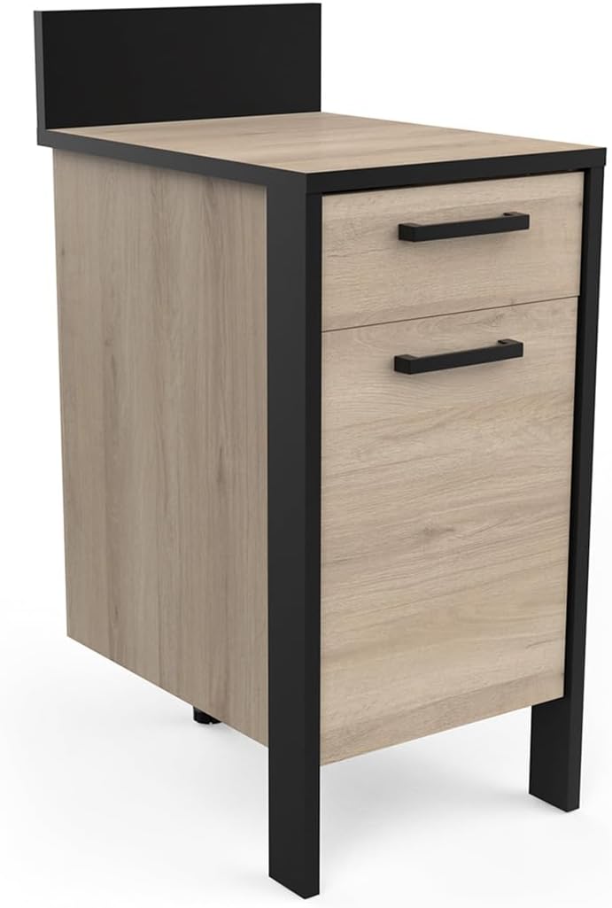 Rangement sur pied, Meuble De Cuisine Bas Industriel Avec Plan de Travail 1 Tiroir 1 Porte, 22 mm, Demeyere, 60 cm, 3 niveaux, 22mm, 22, 5kg, Eiche
