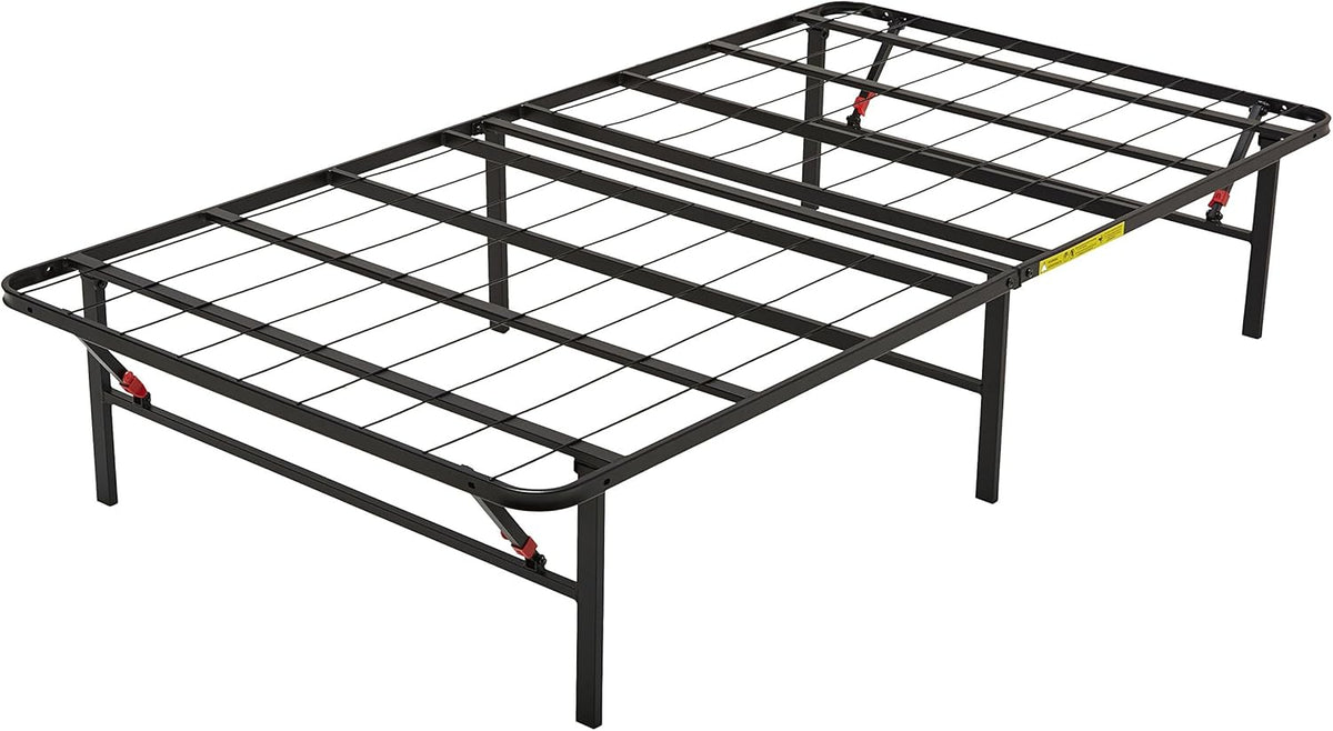 Cadre de lit, 90 × 190 × 35.5 cm, pliable, Amazon Basics, 90 × 190 cm, 33 cm, Montage sans outil, Noir, Rangement sous le lit