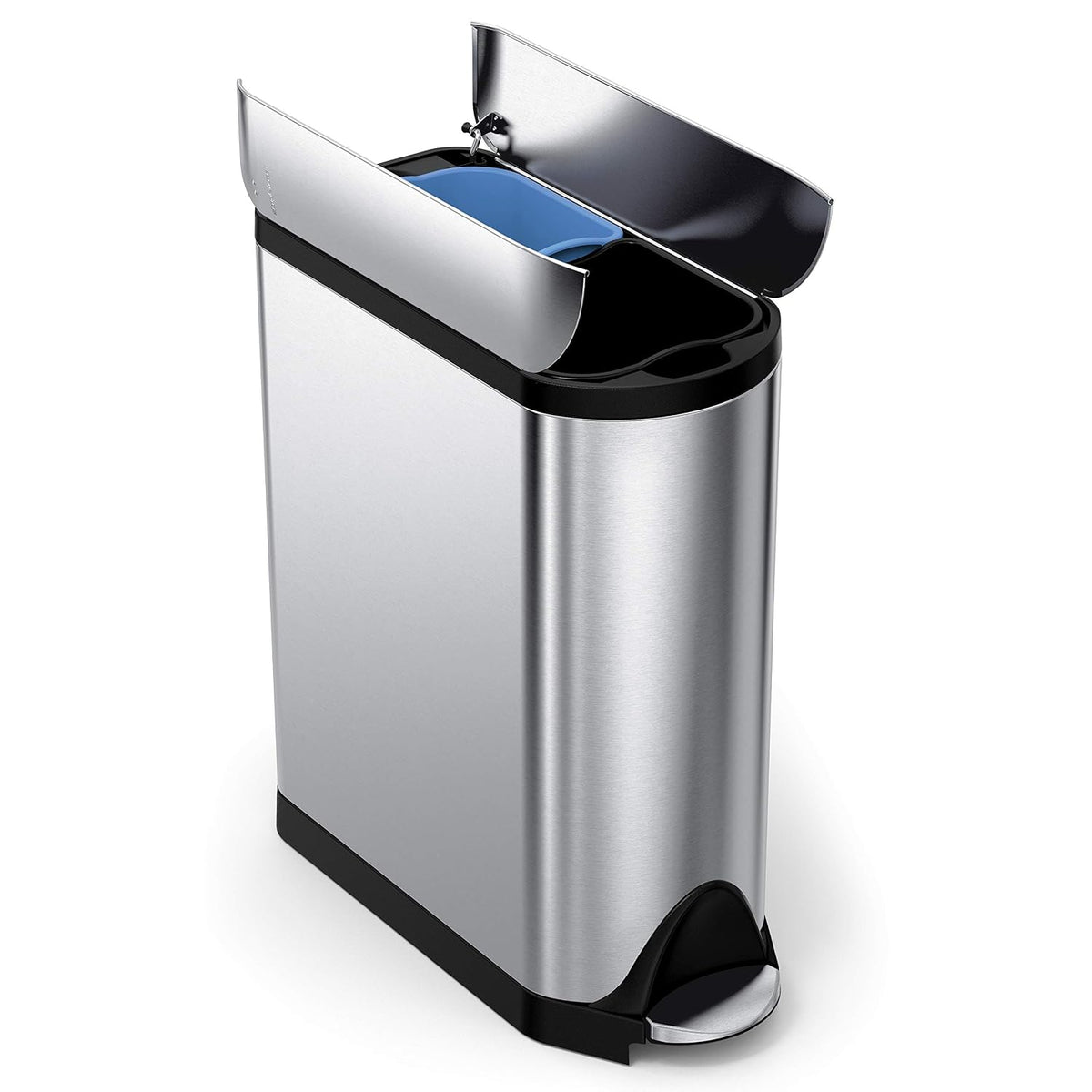 Poubelle de recyclage à domicile, acier inoxydable, poubelle de cuisine, CW2017, simplehuman, CW2017 poubelle de recyclage papillon, 40 litres