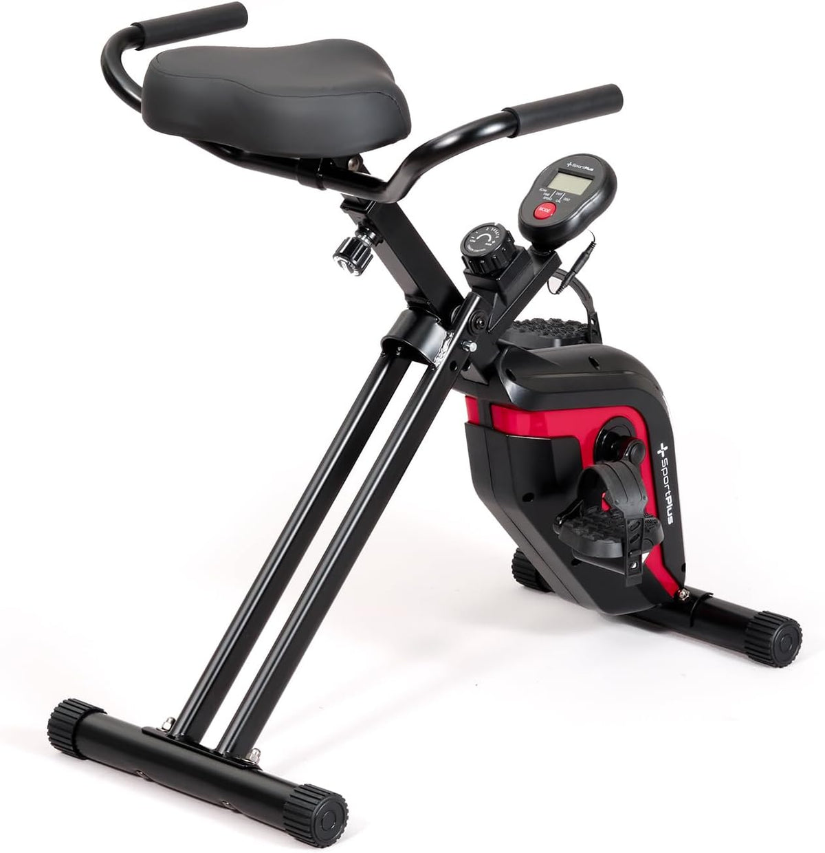 Vélo, 24 niveaux, pliable, SportPlus, 8 niveaux, de 8 à 24 niveaux de résistance, réglable, en option avec compatibilité application et dossier