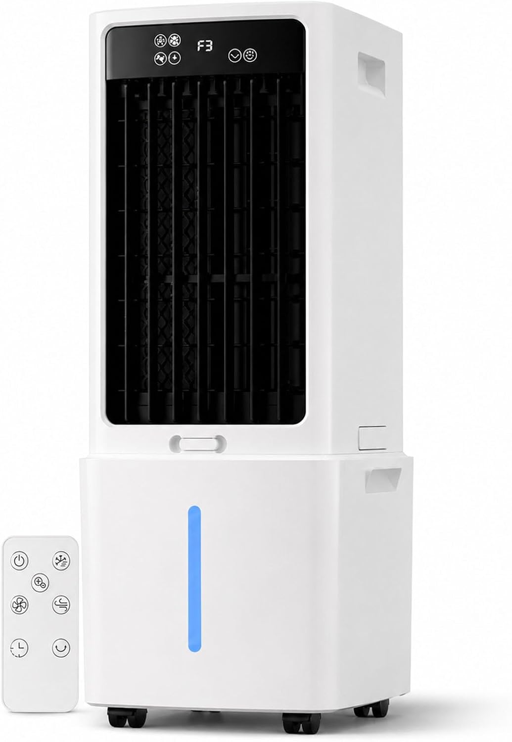 Climatiseur portable, Ventilateur de Refroidissement Tour de 12 L avec télécommande, 3 Vitesses, 3 modes, 3 Vitesses Modes, minuterie