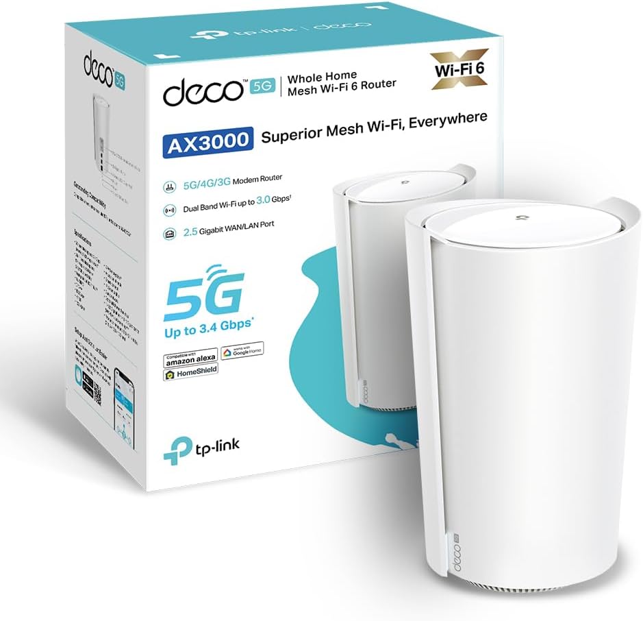 TP-Link Routeur, Wi-Fi, X3000-5G, jusqu'à 3 Gbit/s, Deco X3000-5G, portable