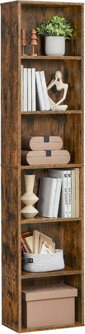 Bibliothèque, réglable, 6 Niveaux, VASAGLE, 24 × 40 × 178, 5 cm, 15 mm, Étagère sur 6 Niveaux, pose libre, Meuble de Rangement Ouvert