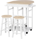 Table HOMCOM, 2 tiroirs, pliable
