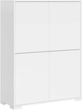 Buffet Itamoby, 120 Cm, 15 mm, 4 cm, 90 cm, 35 cm, 87 cm, 26 cm, 4 Portes, Blanc Brillant