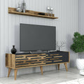 Meuble TV, 140 × 45 × 35 cm, Buffet de Salon, Dmora, 18 mm, 140 cm, 45 cm, Armoire Basse pour TV, Base Murale de Rangement