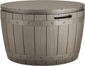 YITAHOME Coffre de rangement, Boîte de Rangement Extérieure pour coussin de Table de Patio, 67 × 67 × 44 cm, 127L, Marron Clair