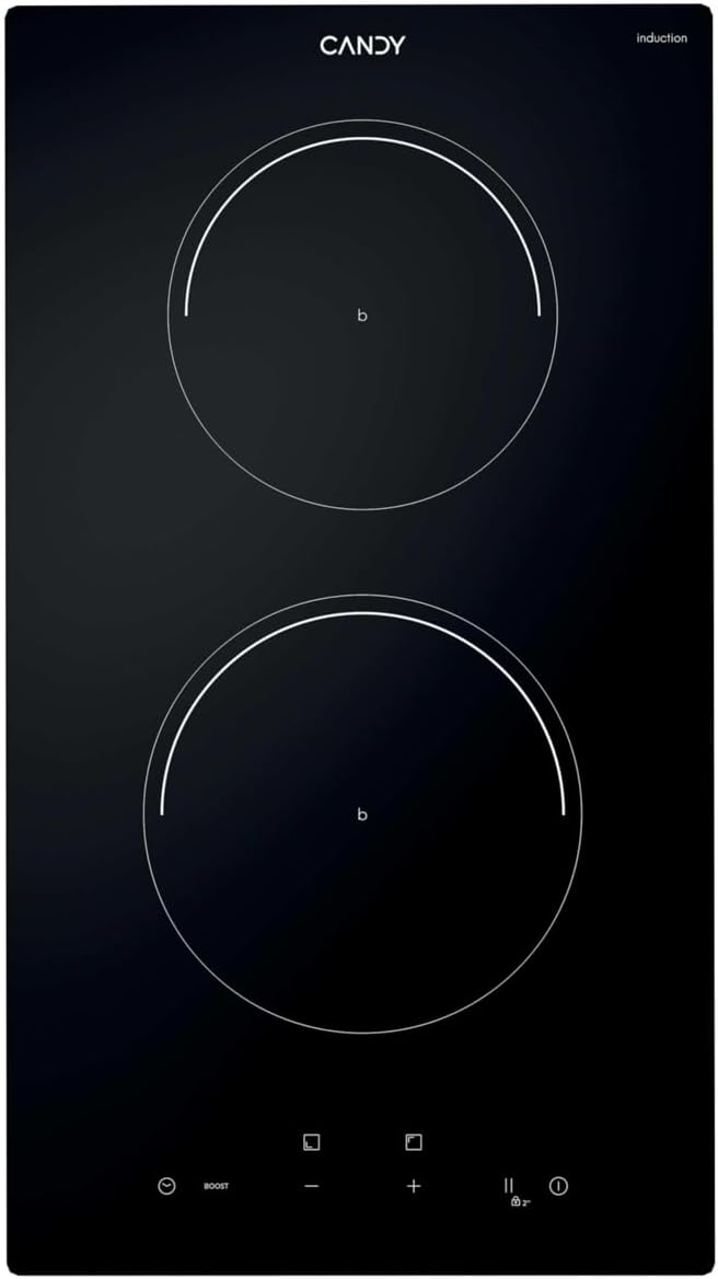 CANDY CI32CBB Plaque de cuisson, 30 cm, verre, 9 niveaux, 5, 8 × 29 × 52 cm, 3 500 W, 180 mm, 160 mm, 3500 W, 9 niveaux de puissance