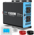 Onduleur, pour camping-cars, télécommande, 12 V, FLAMEZUM, 240 V, 1500 W, 3000 W, 36 W, télécommande LCD, 1 port USB-A, 1 port USB-C, réglable