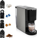 Machine à café, acier inoxydable, Sans BPA, 800 ml, Princess, 1450 W, 1 450 W, 80 °C, 249450, Noir et argent, réservoir d'eau, Capsules, dosettes
