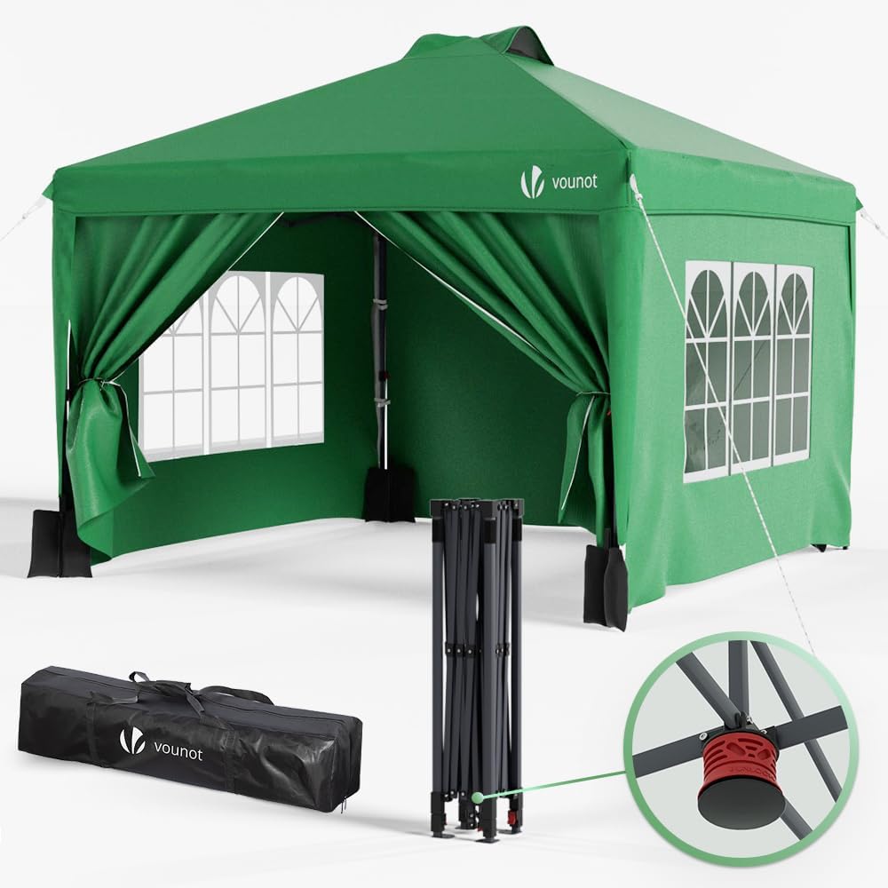 Tonnelle vounot 3x3m, 3 × 3m, pliable, réglable