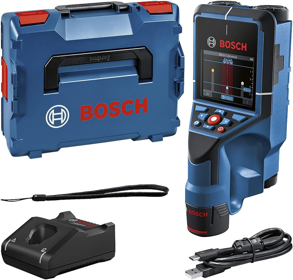Bosch Professional Détecteur de montant, Batterie 12 V, de tuyaux métal ou Plastique, 12V, 12V System Scanner Mural Bosch D-tect 200 C