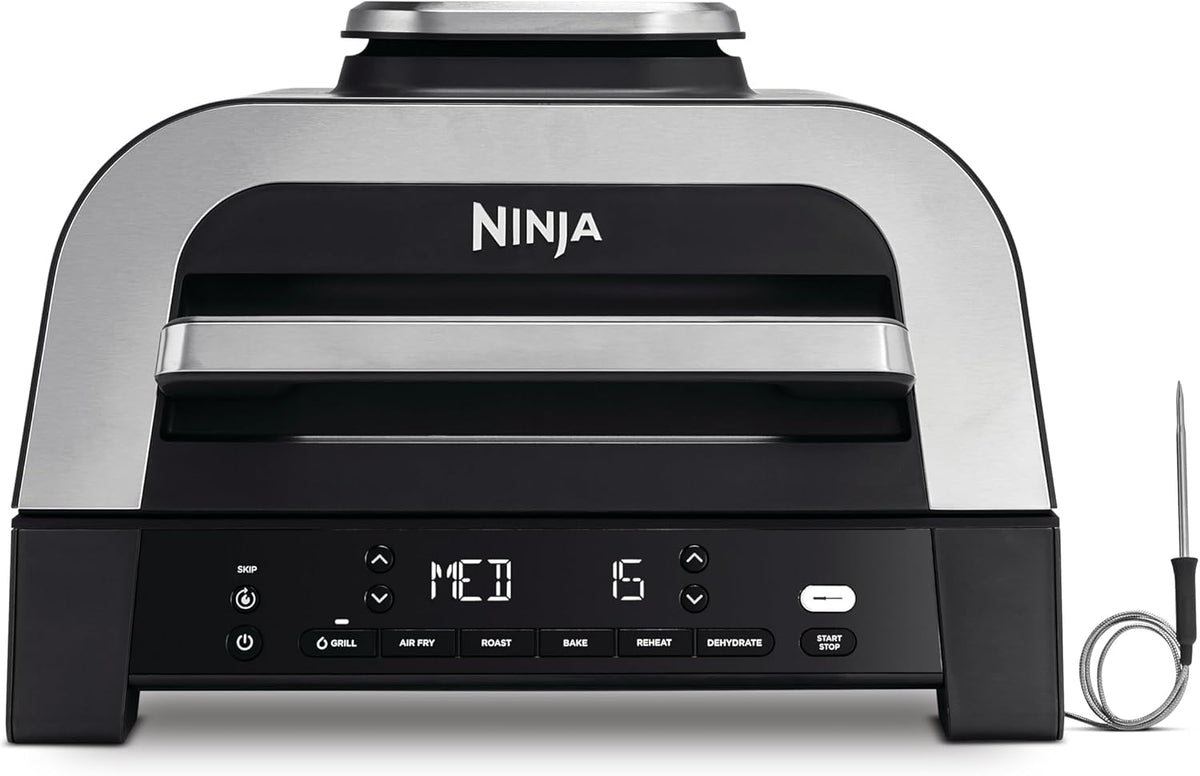 NINJA Grill électrique, MAX 6-en-1 Grill d'intérieur et friteuse sans huile, 6 modes, 3, 8 L, 40 cm, 28, 2 cm, 42 cm, 3, 8L, fonction gril