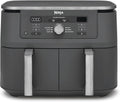 Friteuse sans huile, 68 L, Gris Métal, NINJA, 71 L, 27 cm, 6 MODES, 4.75L, 9.5L, 2 tiroirs, Friteuse à air Dual Zone MAX numérique