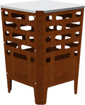 Barbecook Foyer et braséros, brasero pour l'extérieur, 2 mm, acier inoxydable, 38 × 38 × 55cm, brasero Jill en Acier corten, Marron
