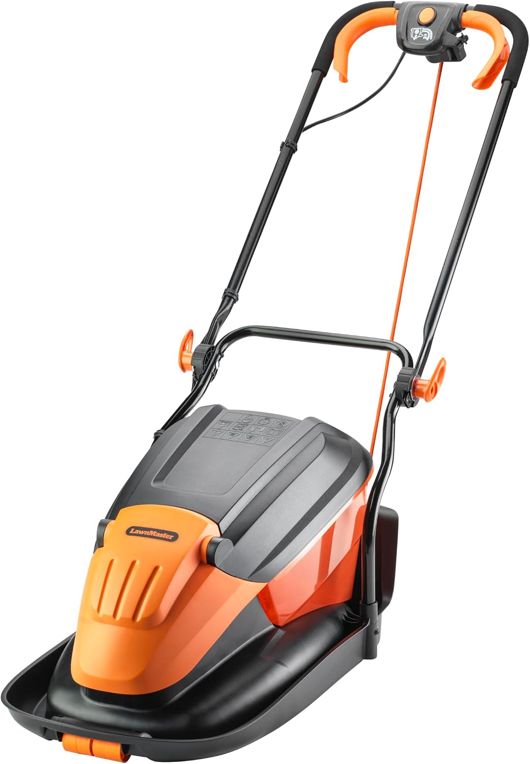 Lawnmaster Tondeuse, 1700 W, pour pelouses de Petite et Moyenne Taille, réglable, 33 cm, 12 mm, 33 mm, pliable, Boîte de Collecte d'herbe