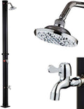 Douche de jardin, réservoir 35 l avec Pomme de Douche réglable, Camping, BAKAJI, 15 cm, Piscine extérieure, Lave Pieds