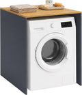 Meuble sur pied, 88 × 68 × 60 cm, Meuble pour Lave-Linge, Relaxdays, 87 × 65, 5 × 58, 5 cm, étagère au-Dessus, Anthracite/Naturel