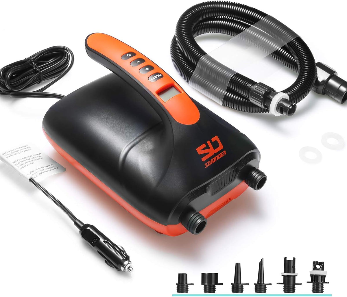 Swonder Gonfleur et pompes électriques, Pompe Électrique Numérique Haute Pression 20 PSI pour Paddle Gonflable, 12 V, réglable, 70 l