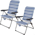 Voile d'ombrage, 93 cm, réglable, Camping, AKTIVE, 46, 50 × 63 × 93 cm, 86 × 12 × 61 cm, 36 cm, Lot de 2 Chaises de Plage Pliantes Mykonos