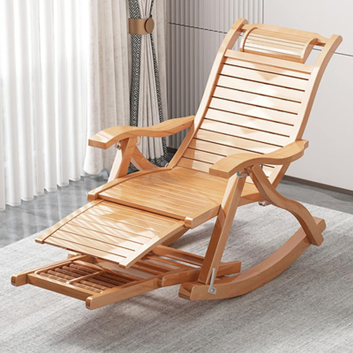 Fauteuil, chaises longues jardin extérieur, rocking chair adulte bois, pour salon, chambre, Balcon, étude