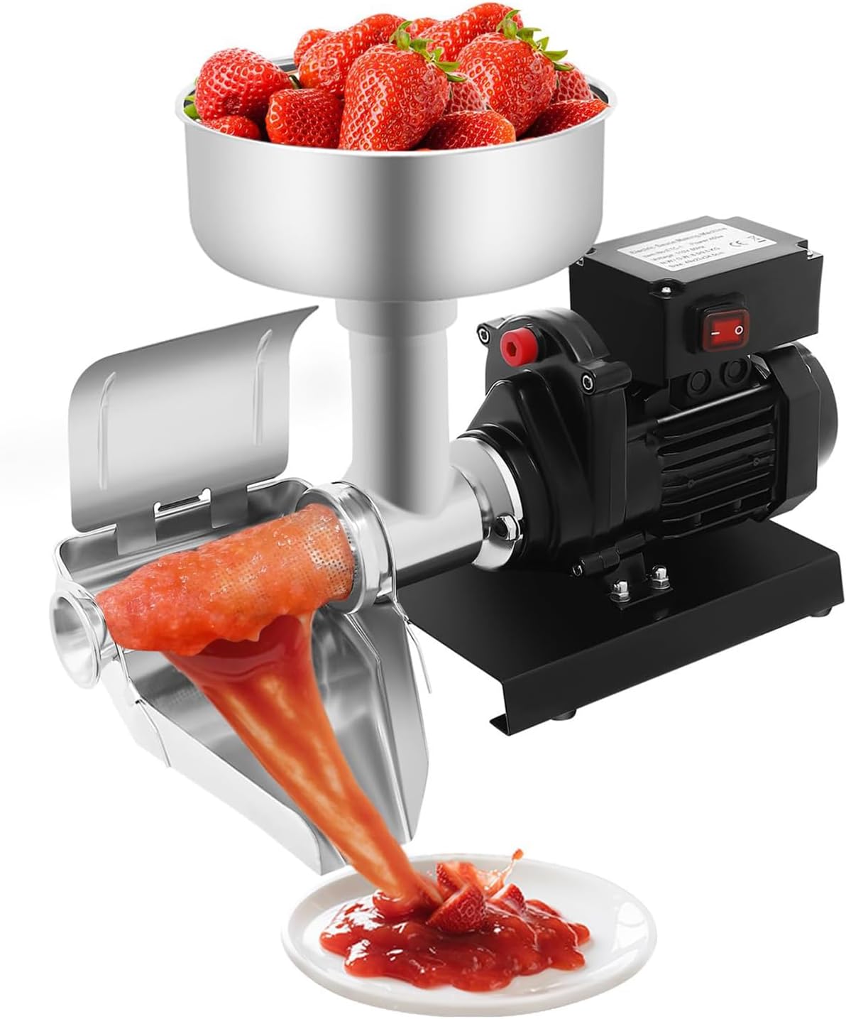 Presse-agrume électriques, 450W, réglable, Presse-Aliments Acier Inoxydable pour PréParation Sauces, PPLDABNK