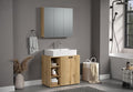 meuble trendteam smart living, Chêne avec Aspect rainuré, 90 × 186 × 53 cm, 5 portes, 9 étagères, PureBliss