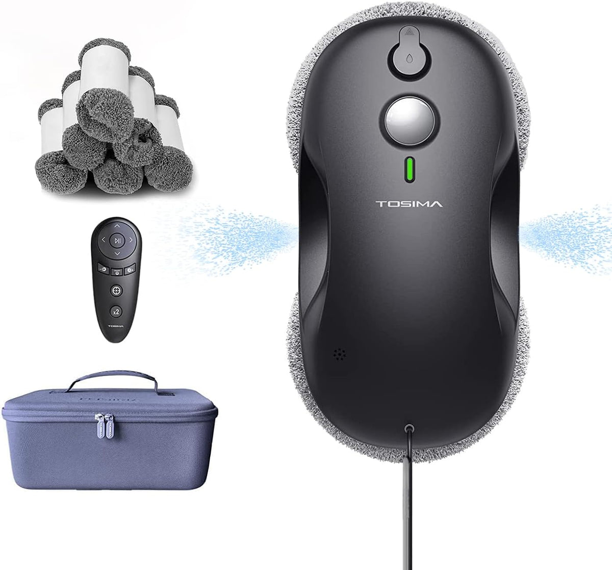 Robot aspirateur Tosima, verre, télécommande, W3 Robot de nettoyage de vitres, pour toutes les surfaces, navigation intelligente