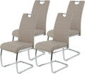 Chaise Hela Tische, En Simili Cuir Cappuccino, 42 × 57 × 98 cm, 42 cm, 57 cm, 46 cm, 44 cm, Poignée En Creux, Armature Métallique Chromée