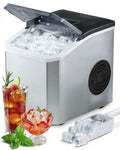 Evolpor Machine à glaçons, 15 kg, portable pour bar, 9 cubes en 6 minutes, 2 tailles de balle, pelle à glace et panier, autonettoyante
