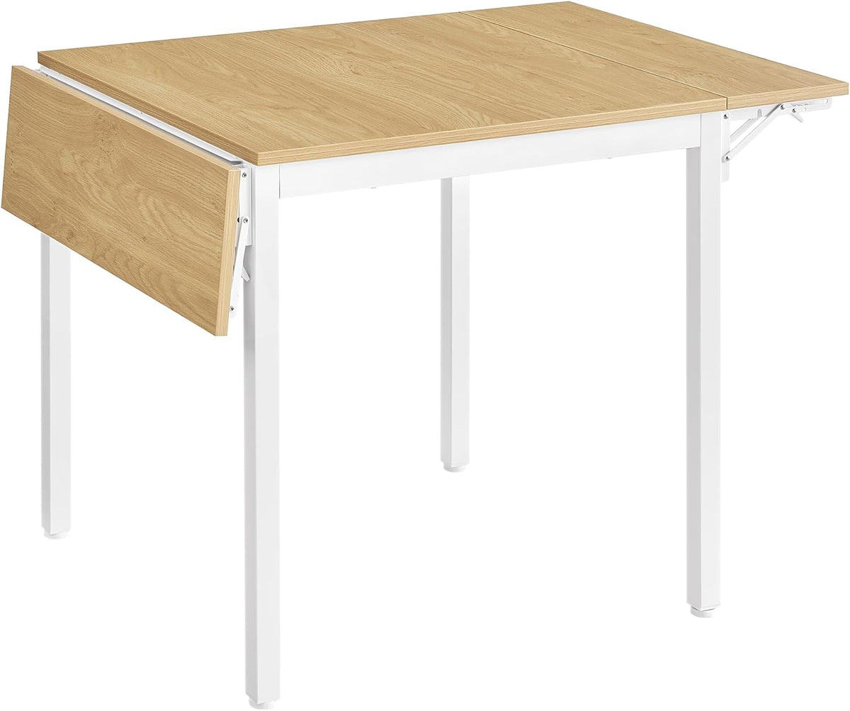 Table VASAGLE, 78 × 120 cm, verre, pliable, pour 2 à 4 Personnes, 78 × 84, 5 cm, 78 × 120 × 76, 2 cm, 78 × 84, 5 × 76, 2 cm, réglable