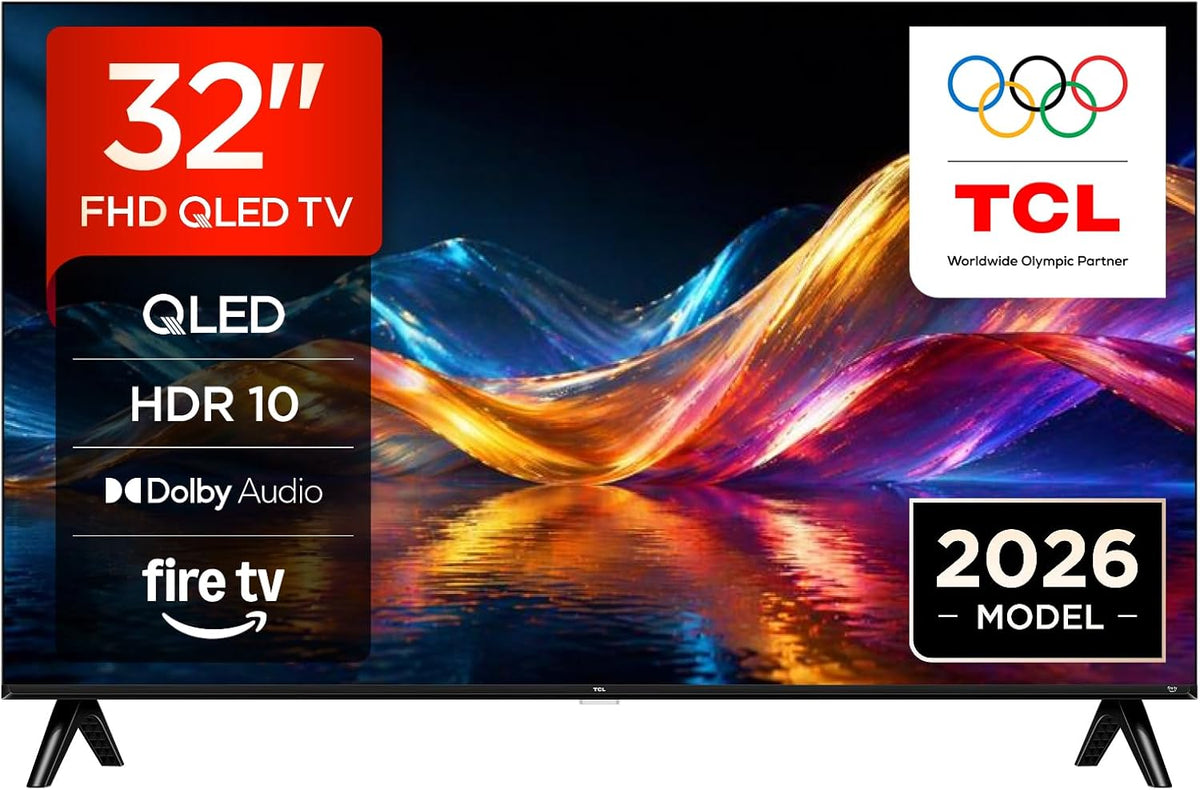 TCL 32V5D Téléviseur, éclairage LED, HDR10, 32' Full HD, AirPlay 2, Direct LED, Design métallique sans Bordure, QLED, Fire TV