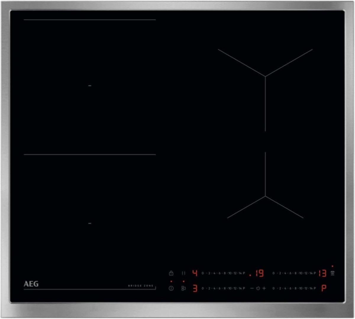 Plaque de cuisson AEG, 4 zones flexibles avec pont, 60 cm, 14 niveaux, Plaque à induction autonome 60 cm, 2 zones, combinaison 2 zones
