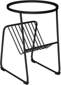 Canapé, Table à café et Porte-revues en métal Noir et Dessus en Verre D 46 cm, ATMOSPHERA CREATEUR D'INTERIEUR, 66, 5 cm