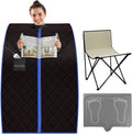 SereneLife Sauna, Pliable Cabine avec Coussin Chauffant pour Les Pieds et Chaise Pliante, portable, Vapeur, Spa Maison, Détox