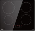 Plaque de cuisson Comfee, réglable, 7 400 W, verre, 7 200 W, 1 300 W, 12 cm, 9 niveaux, 7400W, 4 Brûleurs, 7200W, Noir, commande tactile