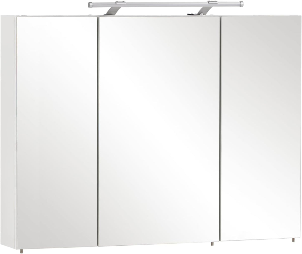 Armoire, verre, 100 × 16 × 75 cm, éclairage LED, Schildmeyer, 16 cm, 6, 1 W, 3 portes, réglable, Blanc, Panneau De Particules Revêtu De Mélamine