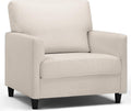 Fauteuil, avec Accoudoirs et Dos épais, COMHOMA, en Lin Blanc, Chaise Longue, Siège Rembourré