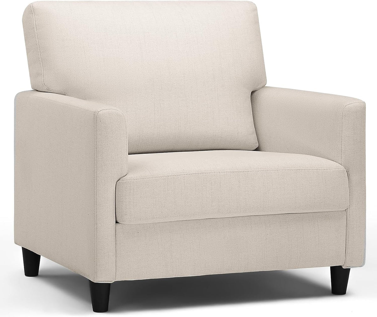 Fauteuil, avec Accoudoirs et Dos épais, COMHOMA, en Lin Blanc, Chaise Longue, Siège Rembourré
