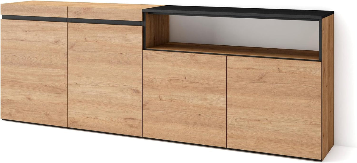 75 cm, 35 cm, 102 cm, 51 cm, 102cm, 75cm, 35cm, 51cm, 120cm, 2 portes, Buffet, Skraut Home
