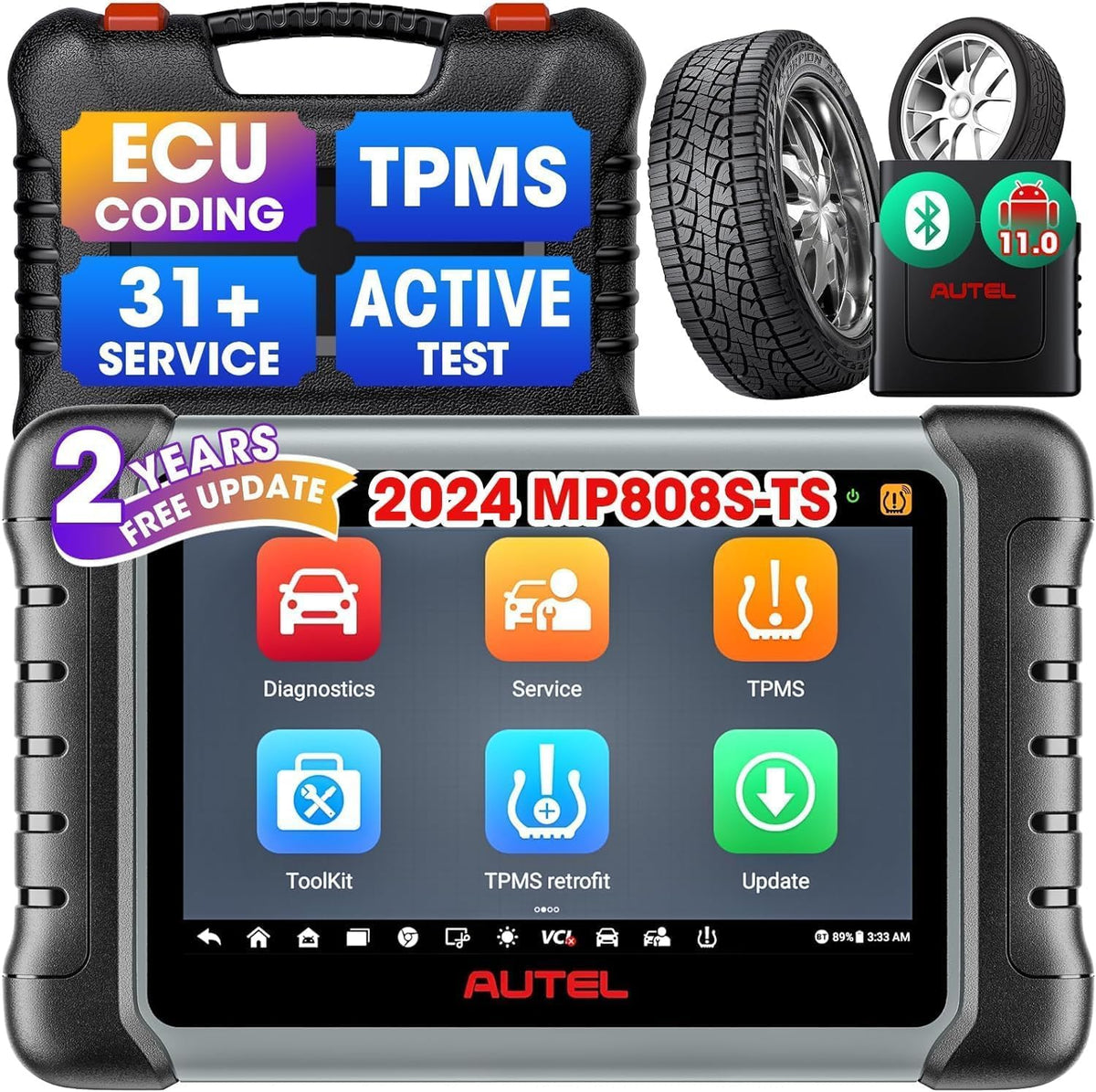 Outil diagnostics pour système de moteur OBD-II Autel MP808S-TS, Wi-Fi, MP808S-TS Valise Diagnostic Auto, 31+ Service, portable, activer