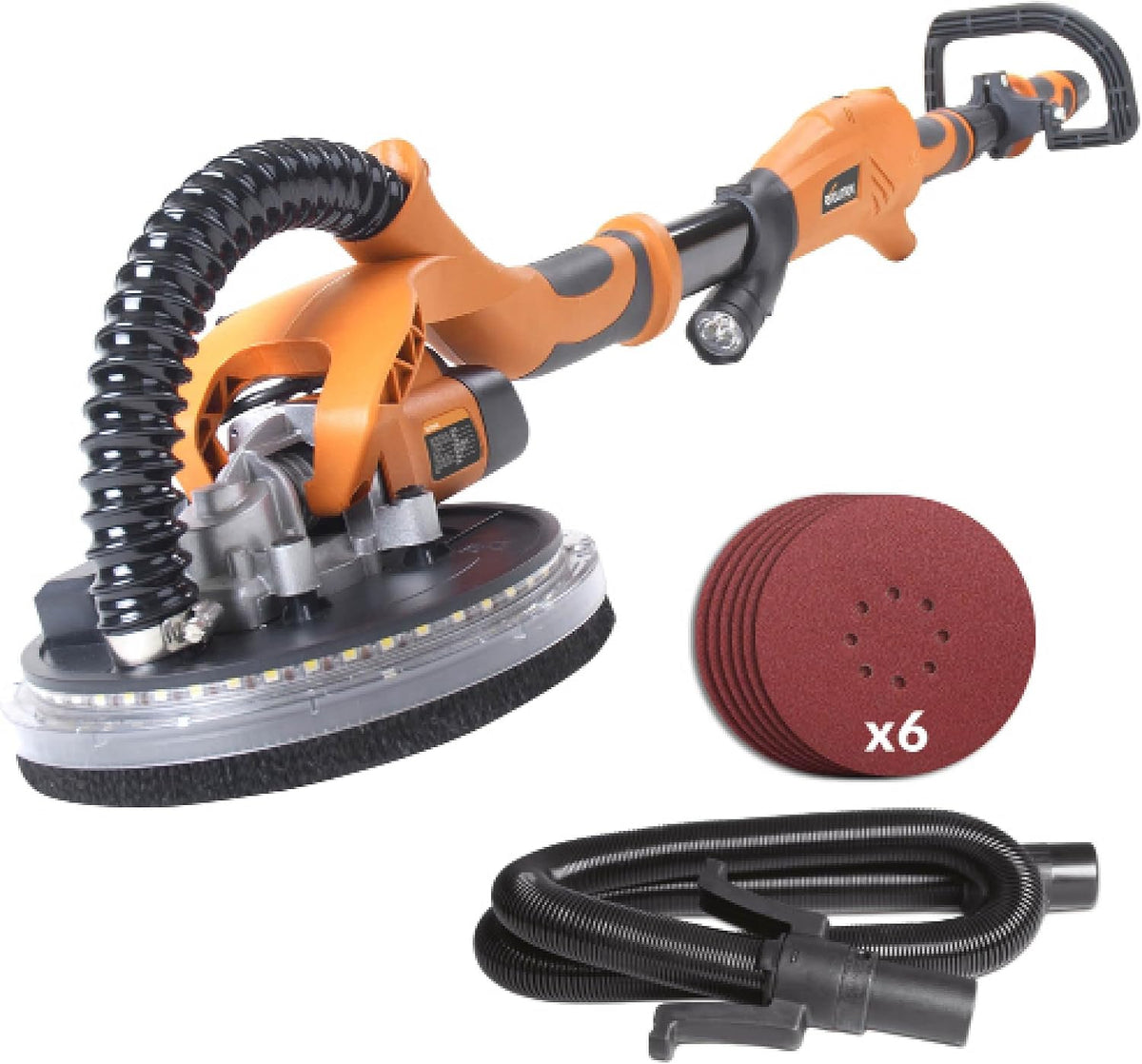 onceuse Téléscopique pour Cloisons Sèches avec Torche LED, 225 mm, 710 w, éclairage LED, Ponceuse à disque, Evolution Power Tools