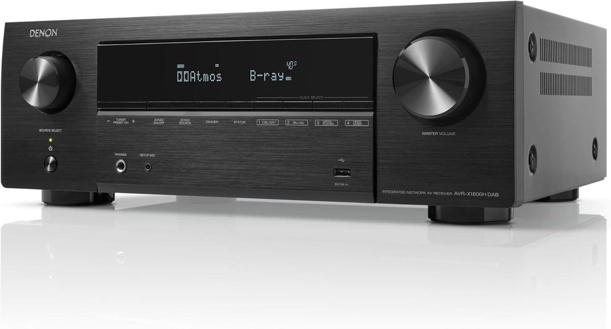 Receveur et amplificateurs AV, 145 W, Wi-Fi, Denon, AVR-X1800H, HDR10, Bluetooth