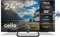 Cello CTRAV-24TZF Téléviseur, 24 Pouces, Bluetooth, pour Camping-Car et Bateau, 12 V, 230 V, éclairage LED, Tizen, Gaming Hub