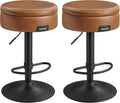 Tabouret, 61, 5 cm, réglable, pour Cuisine, VASAGLE, 81 cm, Lot de 2, Hauteur Réglable, avec Rangement, PU avec Coutures, EKHO Collection