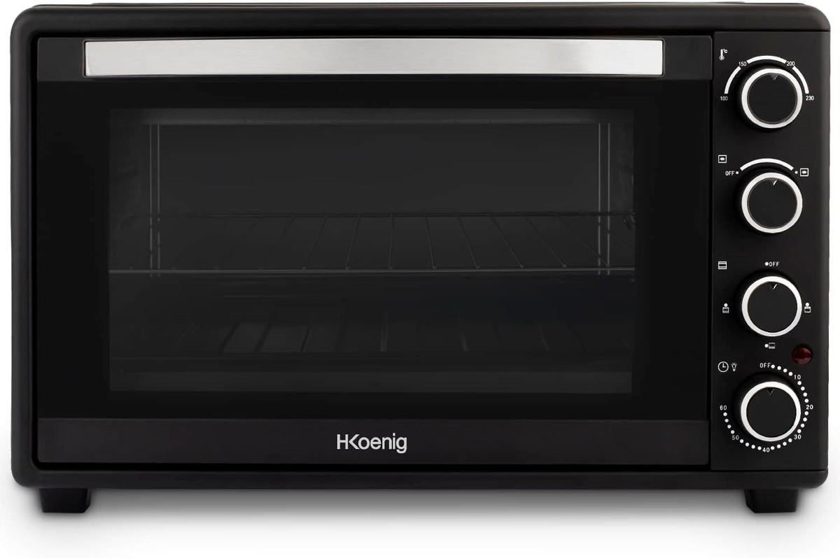 Mini-four, réglable, 45 L, H.Koenig, 2000 W, Grille et lèchefrite, FO45, 45L, 2000W, 230 °C, Minuterie 60 min, chaleur tournante, Arrêt automatique