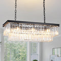 Lustre, 80 cm, plafonnier rectangulaire grand luminaire suspendu pour salon, MSSIAN, 5 niveaux, longueur 80 cm, salle à manger, foyer