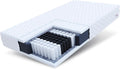 Matelas, 140 × 200 cm, FDM, 17 cm, Hauteur 17 cm, 7 Zones, fermeté H3, Blanc, moyennement Ferme, Mousse de polyuréthane, Double Face