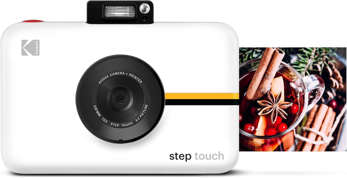 KODAK Appareil photo instantanés, Bluetooth, 5 × 7 cm, 13MP, Blanc, Bluetooth et ZINK Zero Ink, commande tactile, portable, Caméra